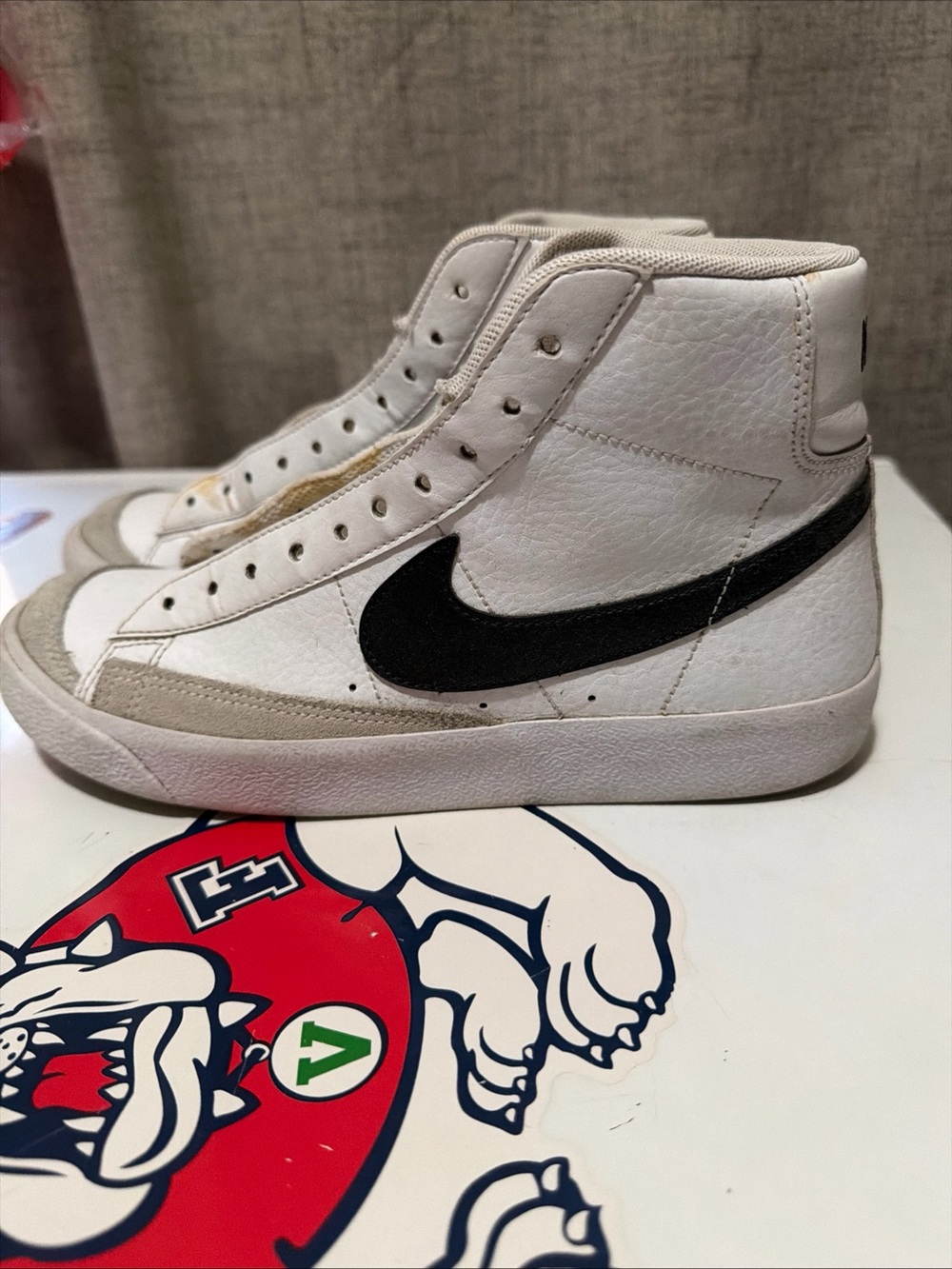 Nike White and Black High-Top Sneakers